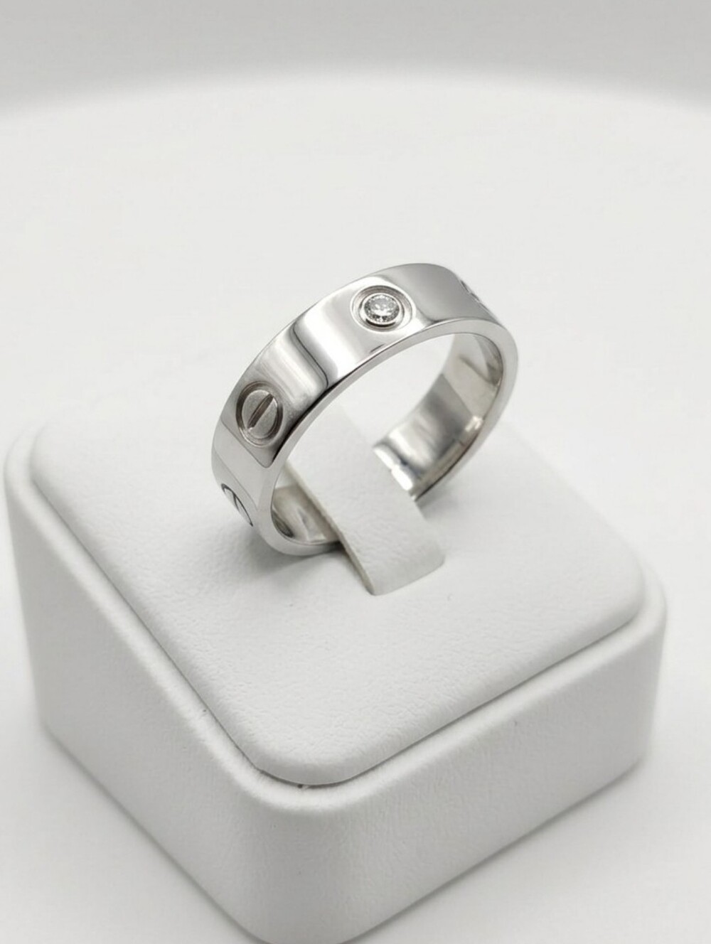 Stainless Steel Screw Accent Band Ring  Size 8